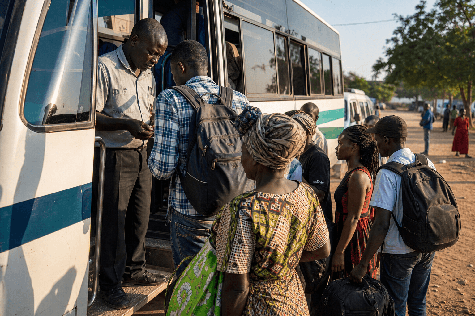 Boarding and conductor check-in at the gate